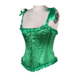 green underbust corset with laces
