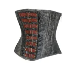 grey leather underbust corset