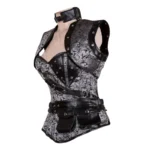 grey steampunk overbust corset
