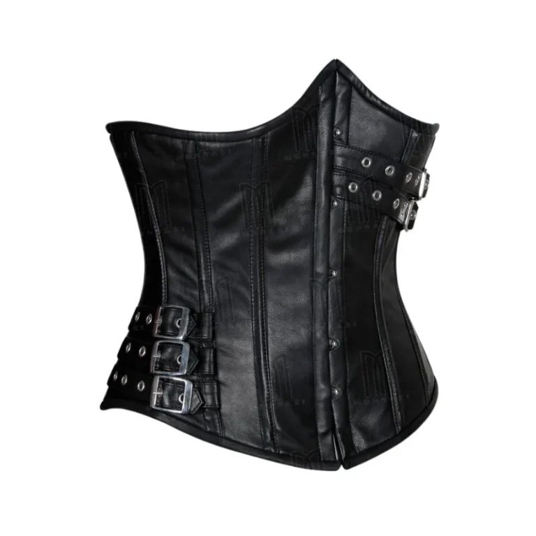 leather underbust corset