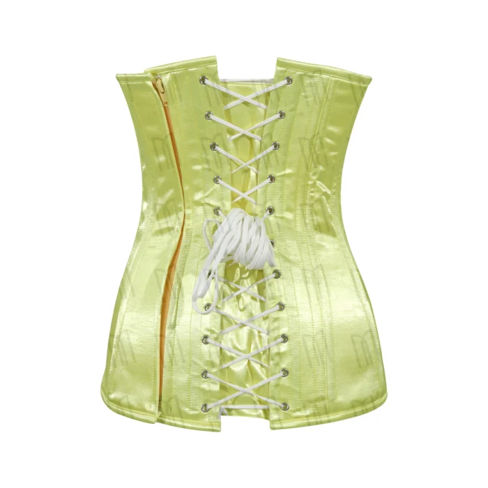 light yellow heart shape overbust corset