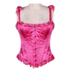 pink underbust corset with laces