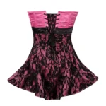 pink overbust corset dress back modesty panel