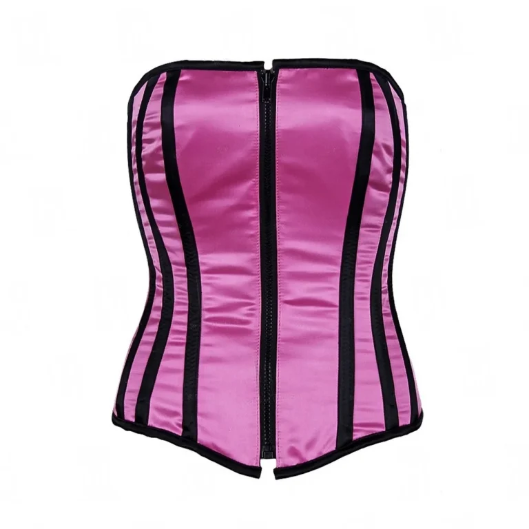 pink satin overbust corset
