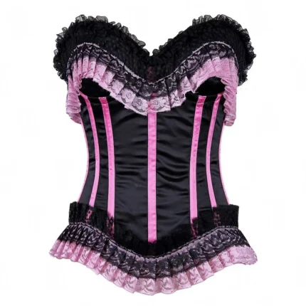 pink underbust corset with laces
