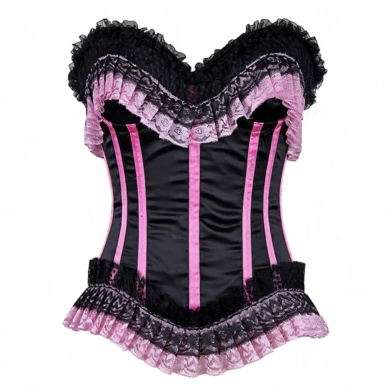 pink underbust corset with laces