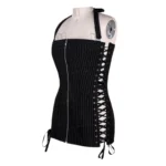 pinstripe short overbust corset short dress