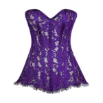 purple sheer eyelash overbust corset