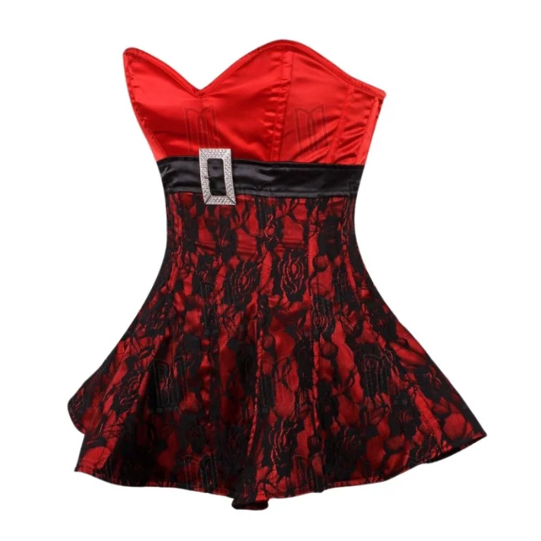 red Overbust Corset Dress