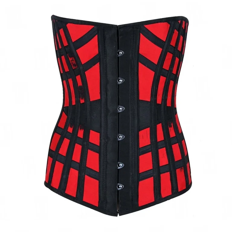 red and black halfbust corset