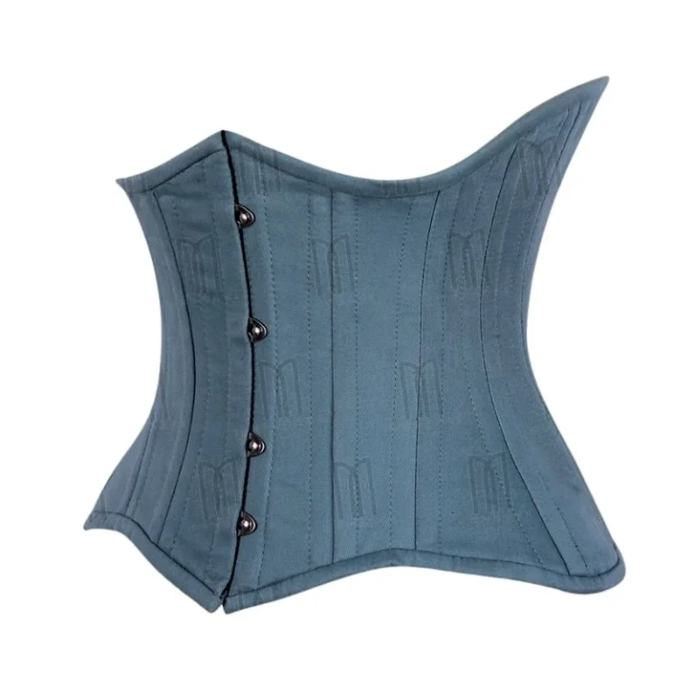 teal cotton underbust corset