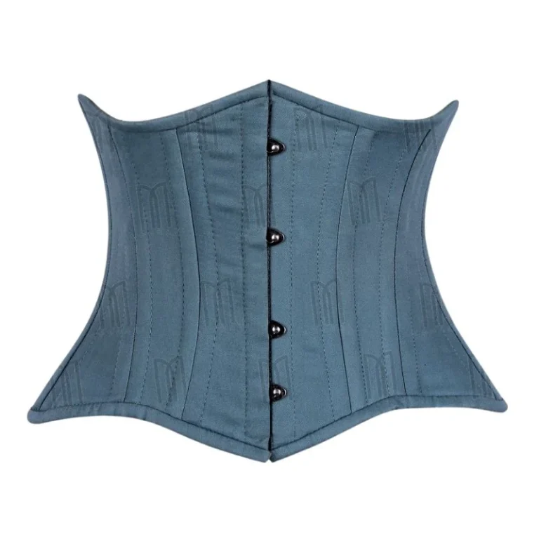 teal cotton underbust corset