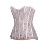 white sheer lace overbust corset