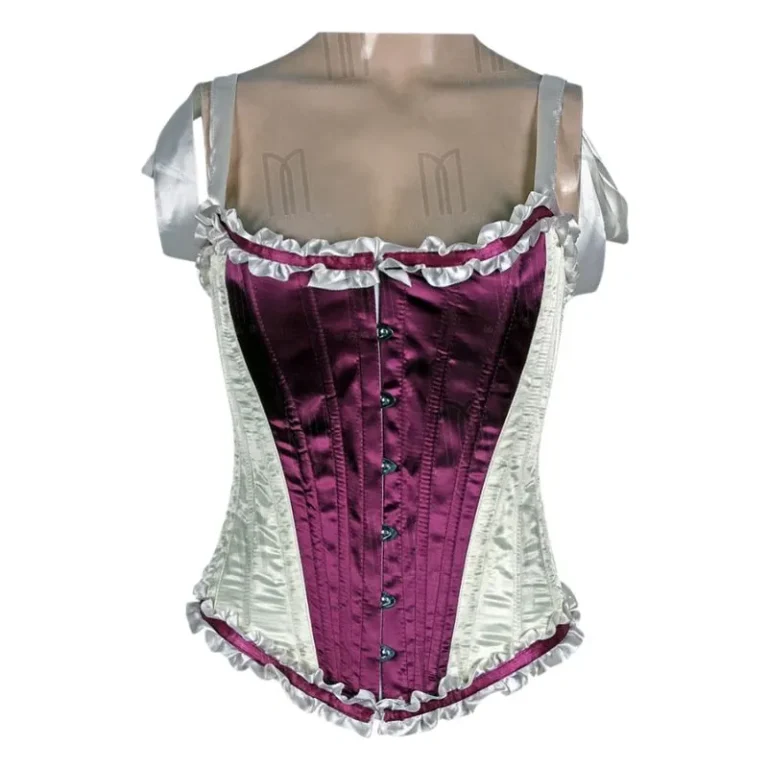 white & purple underbust corset