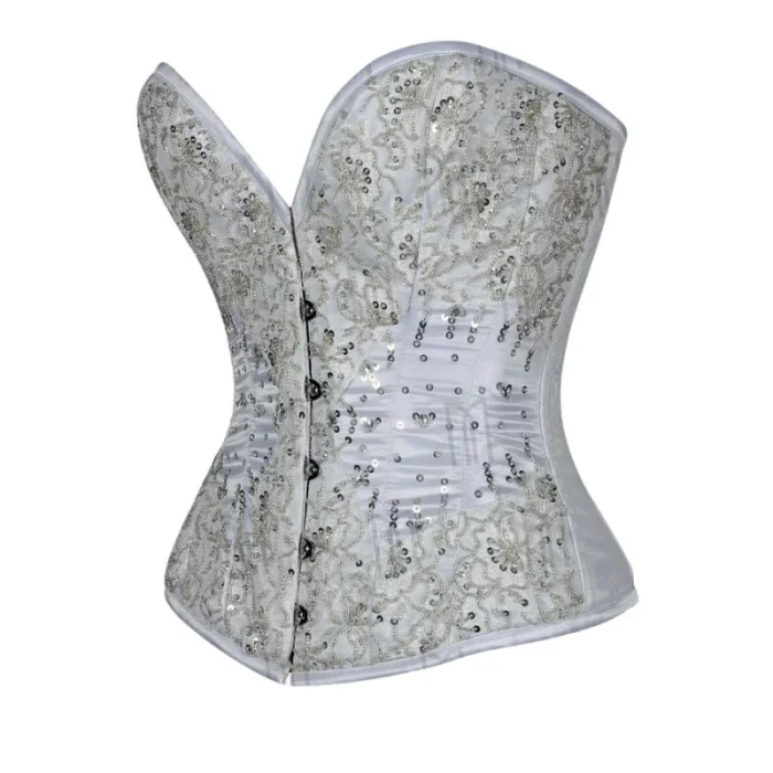 white satin bridal underbust corset