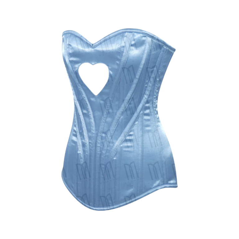 Heart Shaped Green Brocade Overbust Corset