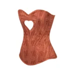 Heart Shaped Brown Brocade Overbust Corset