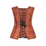 Heart Shaped Brown Brocade Overbust Corset
