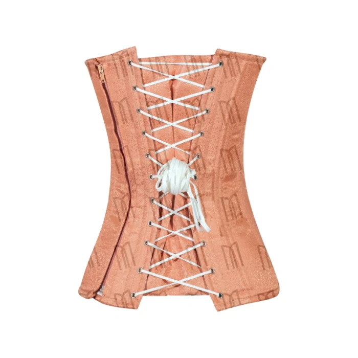 Heart Shaped Orange Brocade Overbust Corset