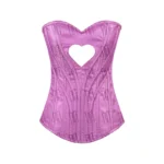 Heart Shaped Pink Brocade Overbust Corset